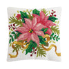 Christmas Poinsettia Holiday Hook Pillow