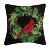 Cardinal Wreath Holiday Hook Pillow