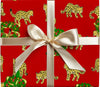 Red Leopard Christmas Wrapping Paper