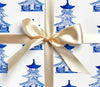 Blue Pagoda Wrapping Paper