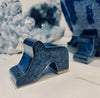 Ceramic Blue Glazed Pot Feet- Single